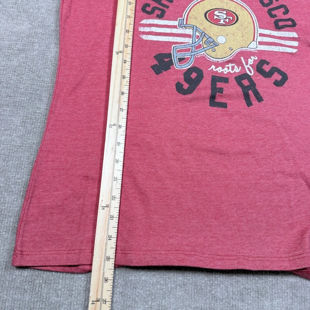 NFL Team Apparel San Francisco 49ers V-Neck Graphic T-Shirt Red Womens Large